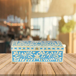 Caja de Regalo de Almacenamiento de Joyería Elegante, Hecha a Mano con Incrustaciones de Hueso y Resina, Tamaño Personalizado, para Productos del Hogar - Product Image 4