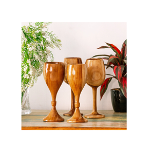 Designer de verre à vin en bois de qualité créative look accessoires ménagers de qualité supérieure design fait main pour la vente de produits - Product Image 4