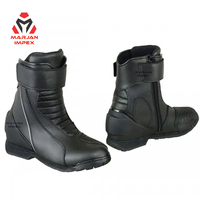 Bottes de moto de course en PU avec soutien de cheville avancé, semelle antidérapante longue durée, fermeture éclair, broderie, mi-mollet, été
