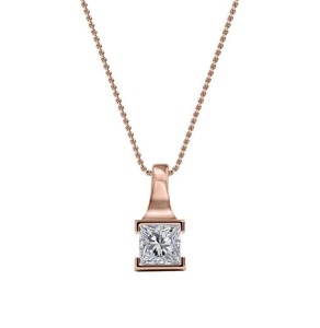 Colgante de diamante con corte princesa brillante de 0.30 ct, diamante cultivado en laboratorio en platino, para regalo de aniversario nupcial - Product Image 2