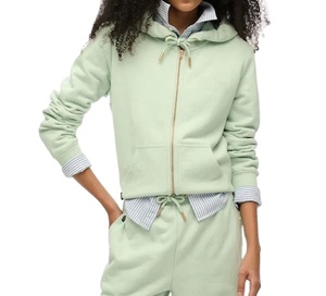 Customizable 100% Cotton Hooded Summer Full Zip Hoodies for Women Breathable with Embroidered Logo Two Pockets MADE BY HS 2027 - Product Image 3