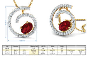 Moda 18K chapado en oro regalo de boda espiral blanco rojo ovalado circón diseñador piedra preciosa colgante cuentas en forma de corazón joyería de latón ella - Product Image 4