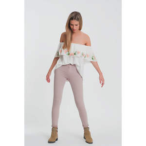 Pantalones Vaqueros Acampanados de Cintura Alta, Súper Ajustados, Color Rosa, Talla XL Plus, Transpirables, Estilo Baggy con Corte Recto - Product Image 1