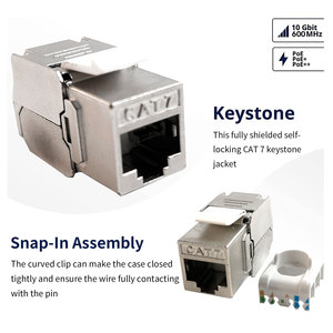Module Jack Ethernet pour Panneau de Brassage, sans Outil, 8P8C, <span class=keywords><strong>RJ45</strong></span> STP FTP Blindé CAT7, Jack Keystone 180 Degrés - Product Image 4