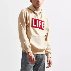 เสื้อสวมหัวผู้ชายผ้ากำมะหยี่ปักลายเสื้อสวมหัวผ้าคอตตอน Hoodie-100 % แห้งเร็วและระบายอากาศได้ดีไซส์ใหญ่พิเศษสีพื้น - Product Image 4