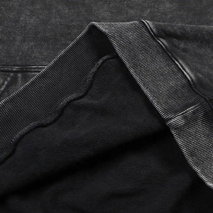 Sweat à capuche homme 100% coton délavé à l'acide brodé poids lourd Streetwear Sweat à capuche surdimensionné pour l'hiver - Product Image 6