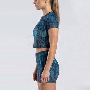 Conjunto Deportivo Casual para Mujer, Top Corto y Pantalones Cortos por Encima de la Rodilla, Tela Suave, Transpirable y Lavada, para Ejercicio, Entrenamiento y Uso al Aire Libre - Product Image 5