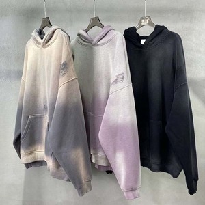 Sudaderas con capucha lavadas con ácido de algodón de rizo francés de 100% algodón al por mayor, sudaderas con capucha Vintage básicas transpirables para hombres - Product Image 1