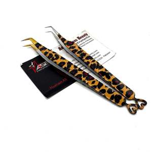 Pince à cils imprimé léopard à 90 degrés et 65 degrés Outil de beauté Impression de logo personnalisé Testé à la main Service OEM - Product Image 5