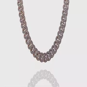 Cadena cubana de tenis personalizada para hombre con piedras CZ Acabado de alto pulido Joyería de moda chapada en oro de 18 quilates disponible al mejor precio - Product Image 2