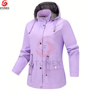 Chaqueta Softshell Nueva con Diseño de Logotipo Personalizado, Ropa de Invierno para Mujer, Cortavientos, Impermeable, Transpirable, con Capucha, Forrada, con Cierre, Tallas Grandes - Product Image 1