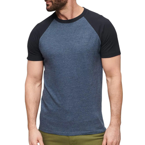เสื้อยืดออกกำลังกายสำหรับผู้ชายน้ำหนัก240กรัมแขนแร็กแลนออกแบบได้ตามต้องการดีไซน์100% จากโรงงานโดยตรง - Product Image 1