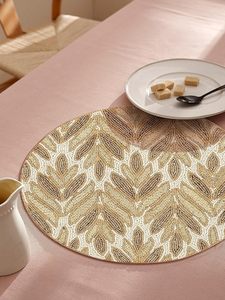 Best Theme Design Glass Beads <b>Placemat</b> Best for Parties and Other Functions Tableware Decorative Design <b>Rounded</b> <b>Placemat</b> Design - Product Image 2