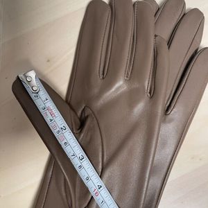Guanti da donna in vera pelle di pecora marrone taglia M guanti da guida invernali morbidi fodera in lana per ciclismo quotidiano Outdoor Casual - Product Image 6