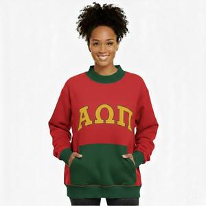 Pull molletonné décontracté pour femme, col montant uni, broderie logo avant, tissu polaire, couleur personnalisable, badge logo, streetwear respirant - Product Image 5