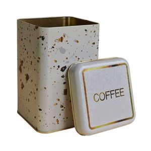 กระป๋องเก็บเมล็ดกาแฟทรงสี่เหลี่ยมโลหะ Kontensan ER0229G 1.6 ลิตร สีเทอร์ราซโซ ขนาด 105x105x160 มม. - Product Image 1