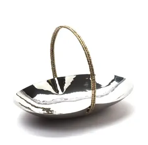 Plateau de service ovale de luxe de haute qualité, très vendu, en aluminium plaqué argent de qualité supérieure, pour servir les aliments - Product Image 3