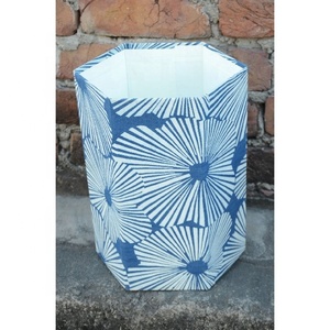 New Arrival Waste Paper Bin Handmade Printed <b>Card</b> <b>Board</b> Trash Can Floral Printed Paper Waste Bin Home Decorative Dust Bin - Product Image 5