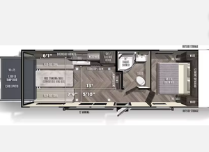 Autocaravana Usada 2022 F-o-r-e-s-t R-i-v-e-r Ozark 2500TH, Remolque de Viaje Portátil de Acero - Product Image 2
