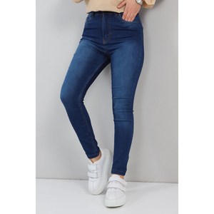 Jeans Casuales Mega Merchant de Mezclilla Elástica, 100% Poliéster, Corte Regular, Largo Medio, Logotipo Frontal - Product Image 4