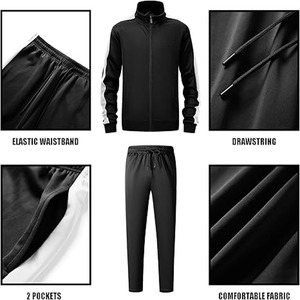 Pantalones apilados cortavientos y sudaderas chándal de nailon para hombre, chándal de poliéster con cremallera, chándal de dos piezas para romper el viento para hombre - Product Image 5