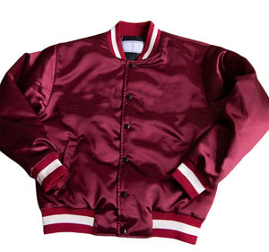 Blouson bombardier universitaire en satin personnalisé pour hommes vente en gros Blouson aviateur Letterman en satin pour hommes matériel de service OEM - Product Image 3