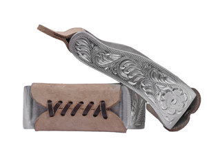 Estribos de espectáculo de campana occidental para adultos de peso pesado, envoltura de cuero de aluminio sólido grabado, productos de caballo de calidad clásica - Product Image 4