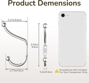 Ganchos de pared cromados rústicos, gancho de abrigo de Metal resistente plateado, rieles colgantes de montaje en pared para ropa - Product Image 5