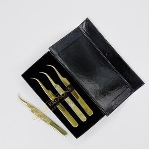 Pinzas de Acero Inoxidable GETUP BROSONS IMPEX con Punta de Fibra de Plasma Dorada Lisa, Recubrimiento en Polvo, Diseño de Corazón Recortado, Duraderas - Product Image 1