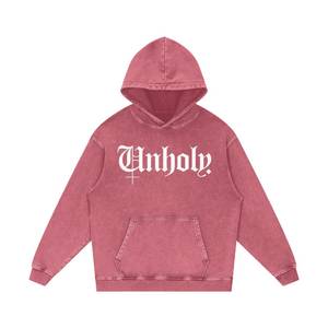 Sudadera con capucha Unholy Acid Wash personalizada para fabricantes, sudadera atea, sudadera con capucha extragrande, sudadera con cremallera completa de peso pesado, estilo libre, 100% algodón - Product Image 3