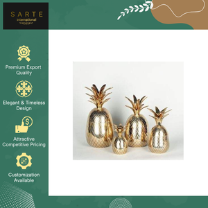 Pot de rangement de luxe écologique en métal doré ananas de qualité supérieure Pot unique décoratif élégant pour la cuisine et la décoration intérieure - Product Image 4