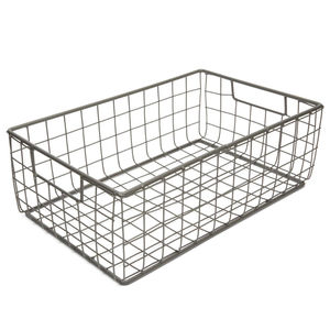 Wholesale Classic <b>Rectangular</b> Metal Wire <b>Storage</b> <b>Basket</b> Built-In Handles Eco-Friendly Multifunction Organizer Bins for <b>Storage</b> - Product Image 1