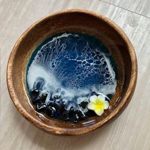 Nuevo Plato para Servir Ensaladas y Fideos de Madera y Resina, Vajilla Decorativa, Plato de Madera y Resina para Cocina y Mesa en Venta - Product Image 4