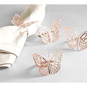 Anneau de serviette musulman en or rose plaqué or et argent, design bismillah pour la maison, vaisselle de haute qualité pour le restaurant - Product Image 5