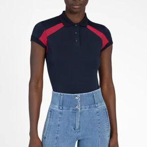 Chemise d'équitation pour femmes à manches courtes, tissu léger, respirant et extensible, sous-vêtement d'équitation athlétique, OEM - Product Image 1