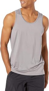 Essentials Débardeur décontracté pour homme, 100% coton, anti-boulochage, respirant, anti-rétrécissement, durable, motif solide, tricoté - Product Image 2