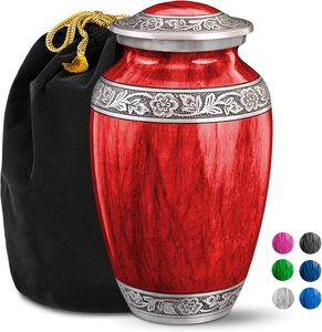 Grande urne de crémation verte de haute qualité pour adultes mémorial en émail de qualité pour les êtres chers - Product Image 3