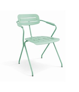 Silla de Jardín Moderna de Metal Negro con Reposabrazos, Silla de Comedor de Acero Resistente para Patio Exterior - Product Image 3