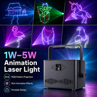 Proyector de Animación 3D RGB a Todo Color de 1W 3W 5W, Luz Láser para Discoteca, DJ, DMX Inalámbrico, para Eventos Nocturnos y Escenarios