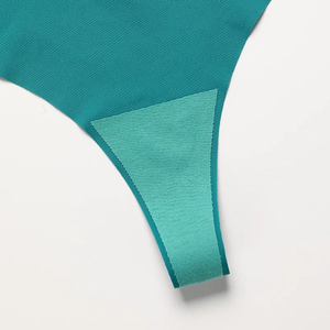 Culotte côtelée sans couture sexy pour femme, taille haute, extensible, en nylon doux, invisible, lingerie quotidienne - Product Image 3