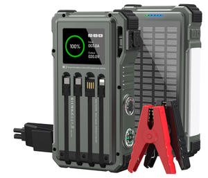 Meilleure vente 2026 : Démarreur de batterie 12000 mAh avec panneau <span class=keywords><strong>solaire</strong></span>, onde sinusoïdale pure, lampe torche, <span class=keywords><strong>chargeur</strong></span> <span class=keywords><strong>portable</strong></span> Type C, charge rapide PD45W - Product Image 1