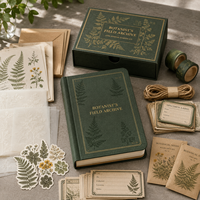 Kit de démarrage LABON pour journal botanique A5 personnalisé avec carnet à couverture rigide verte pour le bureau, l'école, le journalisation et les cadeaux de marque