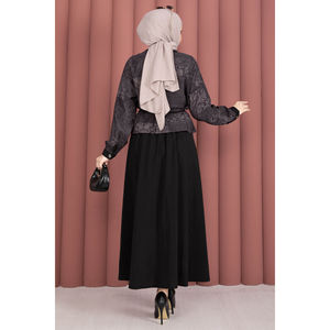 Conjunto de Dos Piezas de Chifón Color Ciruela para Mujer, Otoño, Tallas XS/XXS, Chaqueta Corta con Cierre y Falda con Top - Product Image 6