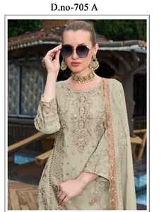 Exquisita Georgette Shalwar Kameez con bordado Khatli, trabajo de parche y Dupatta, ¡una mezcla perfecta de elegancia y estilo! - Product Image 1