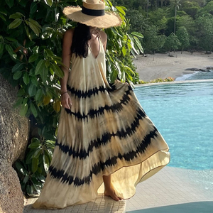 Vestido largo de verano con espalda descubierta para mujer, traje bohemio informal elegante - Product Image 1