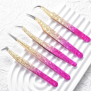 Faux cils antistatiques en acier inoxydable, outil de maquillage en forme de fleur de glace, avec greffage précis des sourcils, 1 pièce - Product Image 1