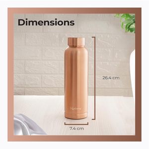 Handmade Pure Copper <b>Water</b> <b>Bottle</b> Leakproof Ayurvedic <b>Metal</b> Flask for Office Home Gym Travel Eco Friendly Gift <b>Bottle</b> - Product Image 5