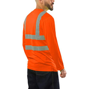 Camiseta de Seguridad de Manga Larga Negra de Envío Rápido, Camiseta Reflectante de Transferencia de Calor Segmentada de Alta Calidad - Product Image 5