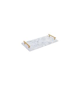 Plateau en marbre New Look, forme rectangulaire, plateau de service en marbre pour la maison, le restaurant, les aliments et les fruits, taille personnalisable - Product Image 2