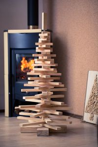 DÉCORATION ARBRE DE NOËL DÉCORATION ÉCOLOGIQUE CADEAU FAIT MAIN Arbre en bois ornemental fabriqué en cerisier un arbre pour toute saison - Product Image 5